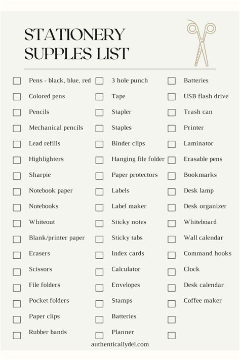 Basic Stationery Items List For Students