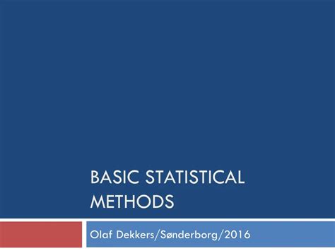basic statistical methods slideshare