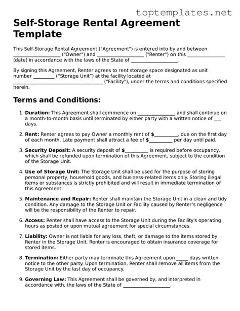 Basic Storage Rental Agreement