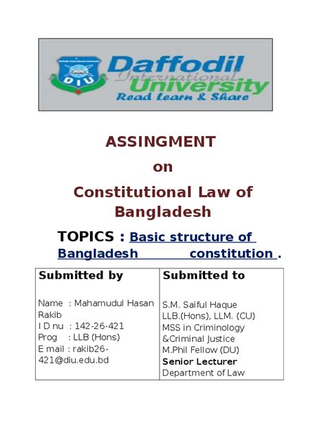 basic structure of bangladesh constitution