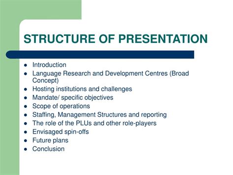 basic structure of presentation