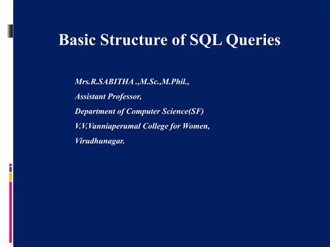 basic structure of sql queries in dbms javatpoint