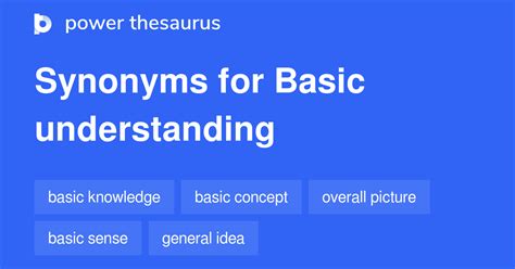 basic understanding synonyms