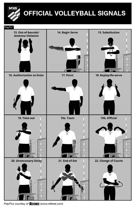 Basic Volleyball Line Judge Signals
