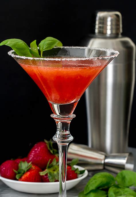 Strawberry Basil Vodka Cocktail No Spoon Necessary