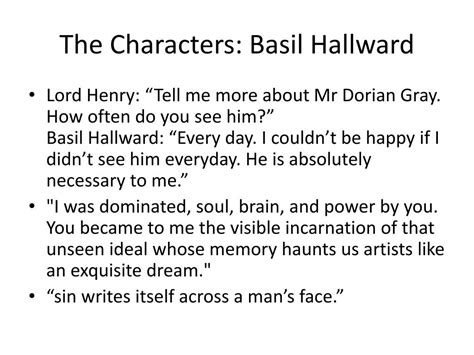 Basil Hallward Character Development