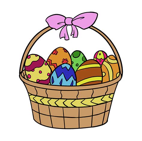 Basket Of Easter Eggs Drawing