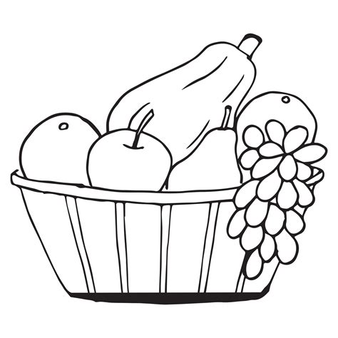 Basket Of Fruits Coloring Pages