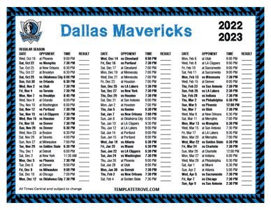 basketball dallas mavericks schedule 2023
