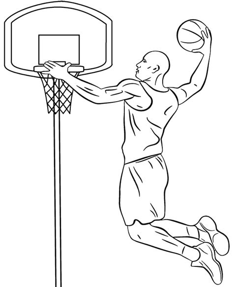 basketball dunk coloring page