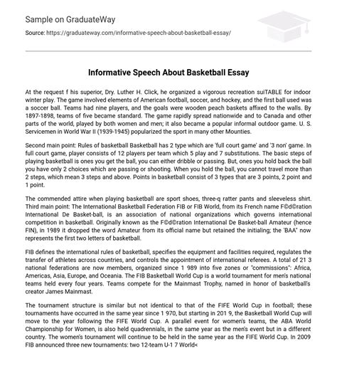 basketball speech topics