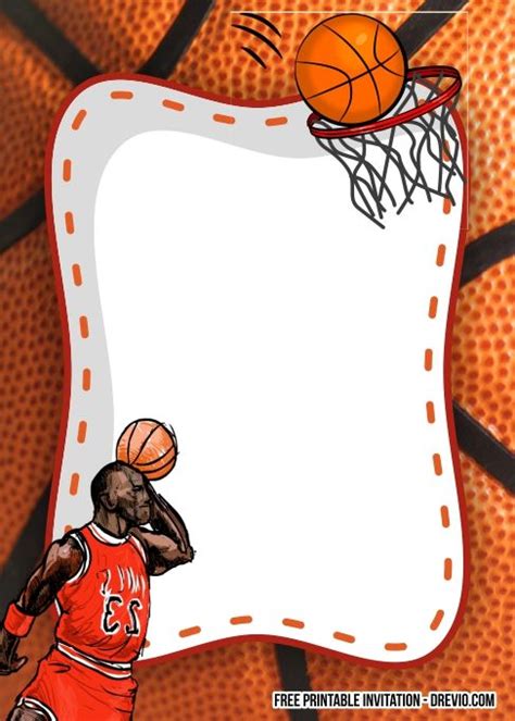 Basketball Theme Background Invitation