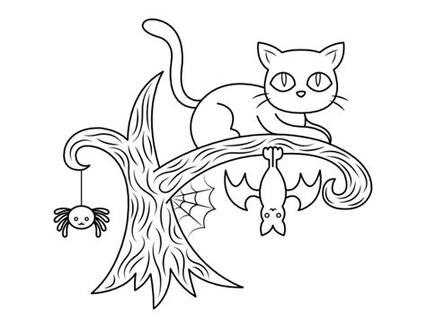 bat cat coloring pages printable template