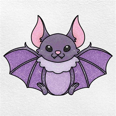 bat drawing colored