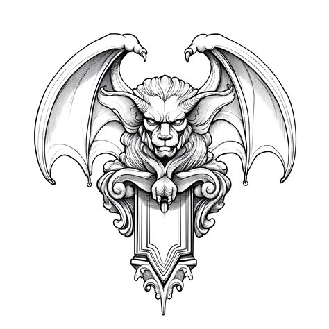 Bat Gargoyle Drawing