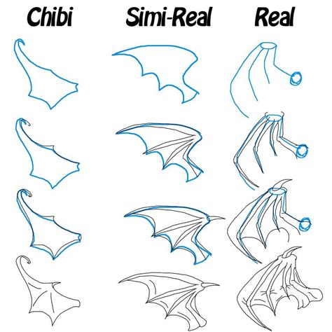bat wings drawing reference