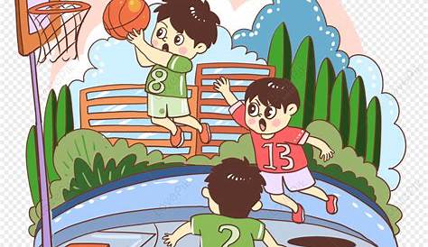 Batang Lalaki Na Naglalaro Ng Basketball Larawan_Numero ng Graphics