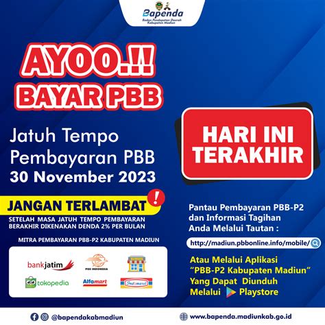 batas pembayaran pbb tahun 2023