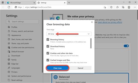 batch file to clear cache and cookies edge