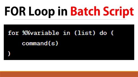 batch script for loop syntax