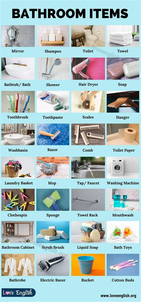 Bath Accessories List