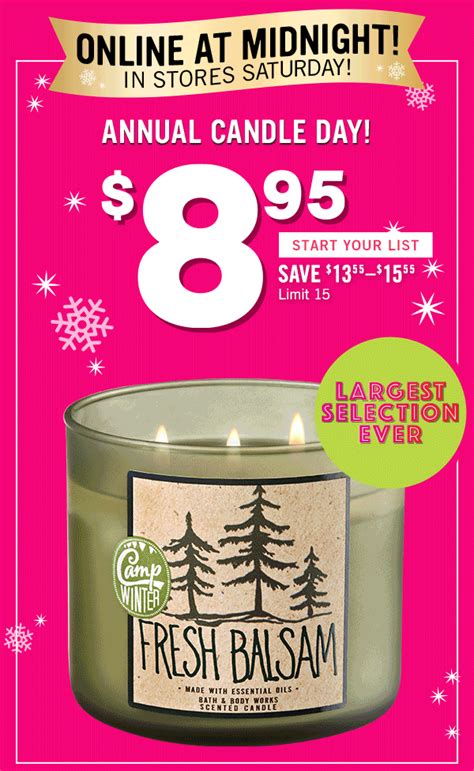 bath and body works annual candle sale