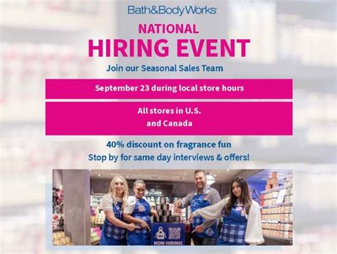 bath and body works avon hiring