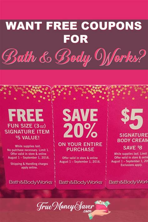 bath and body works mailing list for coupons