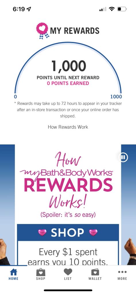 bath and body works rewards login