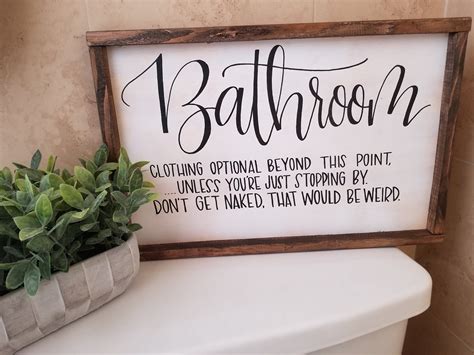 Rustic bathroom sign bathroom wall decor wooden sign spa