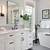 bathroom floor ideas with white cabinets