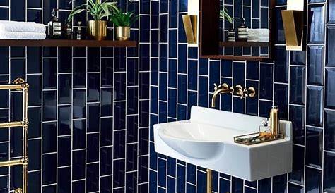 Blue Hexagon Floor Tile Bathroom TRENDECORS