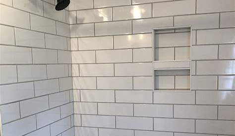 White subway tile bathroom walls with light gray grout 27 Inspirational