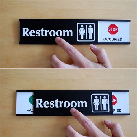 bathroom door signs occupied