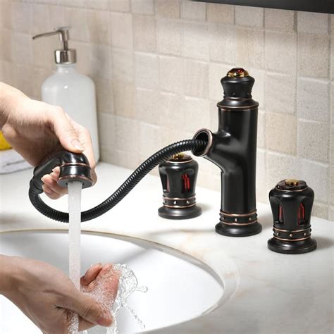 bathroom faucets with pull out sprayer
