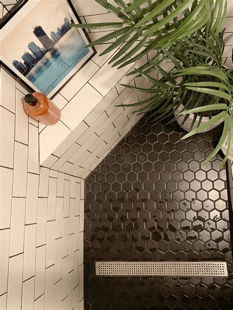 bathroom floor tile dark grout