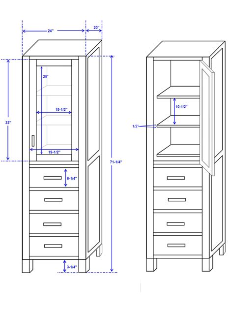 bathroom linen closet width