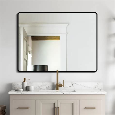 bathroom mirror 48 x 36 black