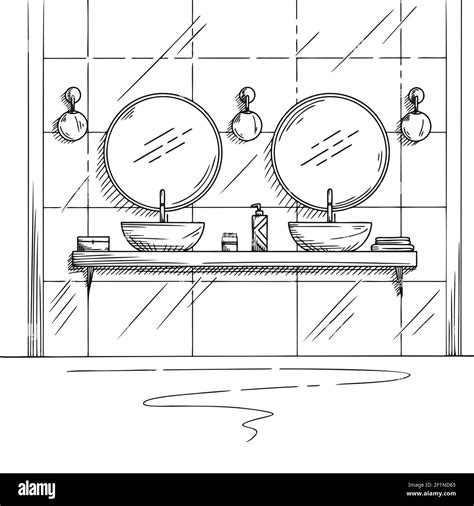 Bathroom Mirror Drawing