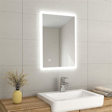 Bathroom Mirror With Touch Button Light