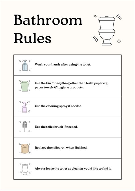 Bathroom Rules Free Printable