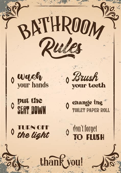 Bathroom Rules Wash