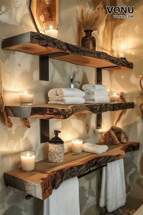 Bathroom Rustic Wall Shelves
