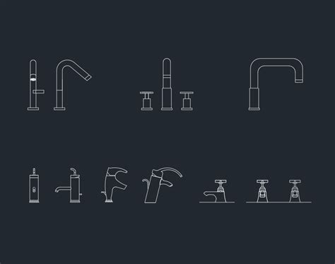 Bathroom Taps Cad Blocks