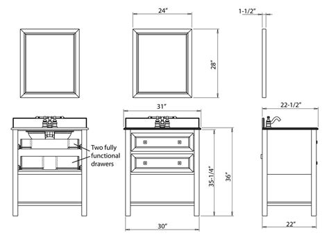 Bathroom Vanity Tower Dimensions