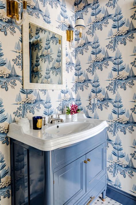 Bathroom Wallpaper Blue