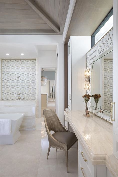 bathroom with makeup area