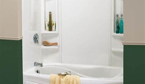 Wonderful White Acrylic Soaking Bathtub With Chrome Shower Tub Combo
