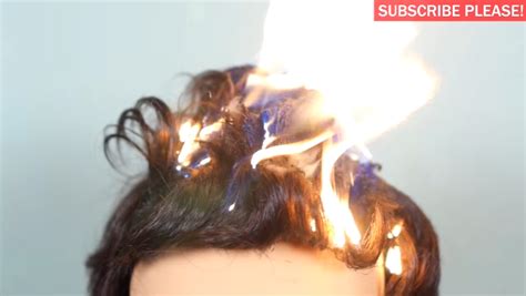 bathtub hair caught on fire