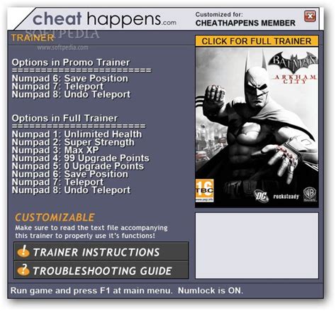 batman arkham city trainer download